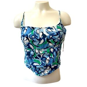 Midnight Sky Blue Floral Bustier
